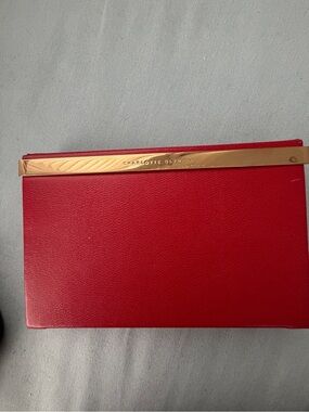 Charlotte Olympia Red Leather Vanity Clutch with Gold-Tone Hardware rare